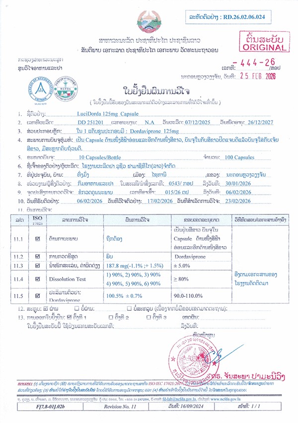 Dordaviprone Test Report